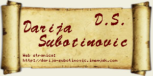 Darija Subotinović vizit kartica
